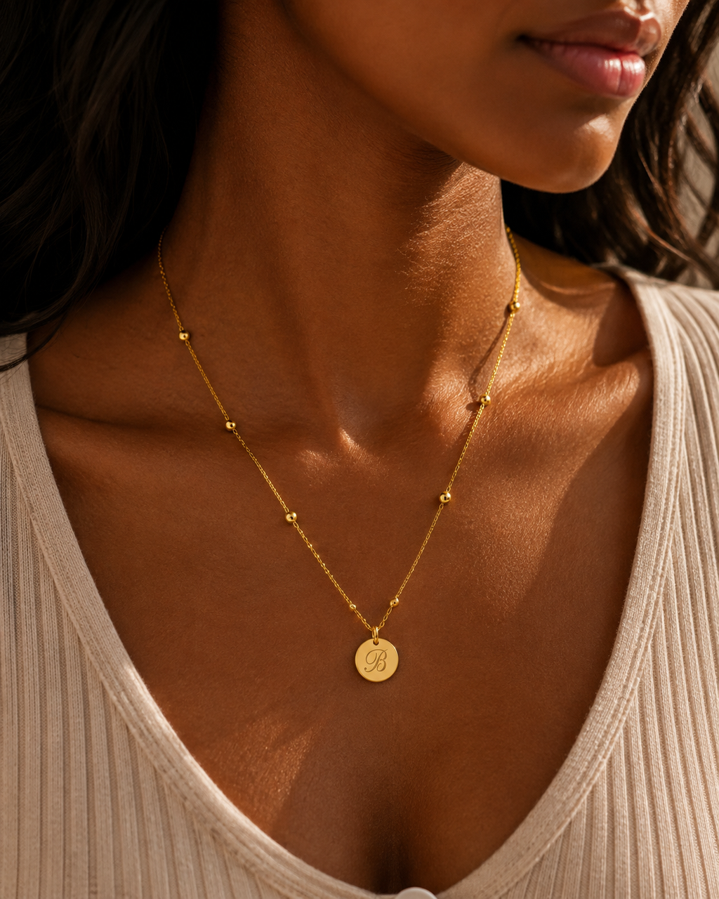 Beaded Initial Necklace