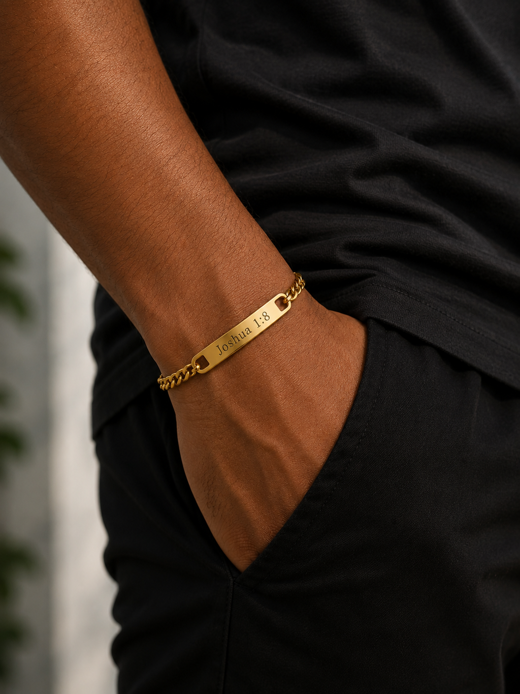 Men Personalised Curb Chain Bracelet