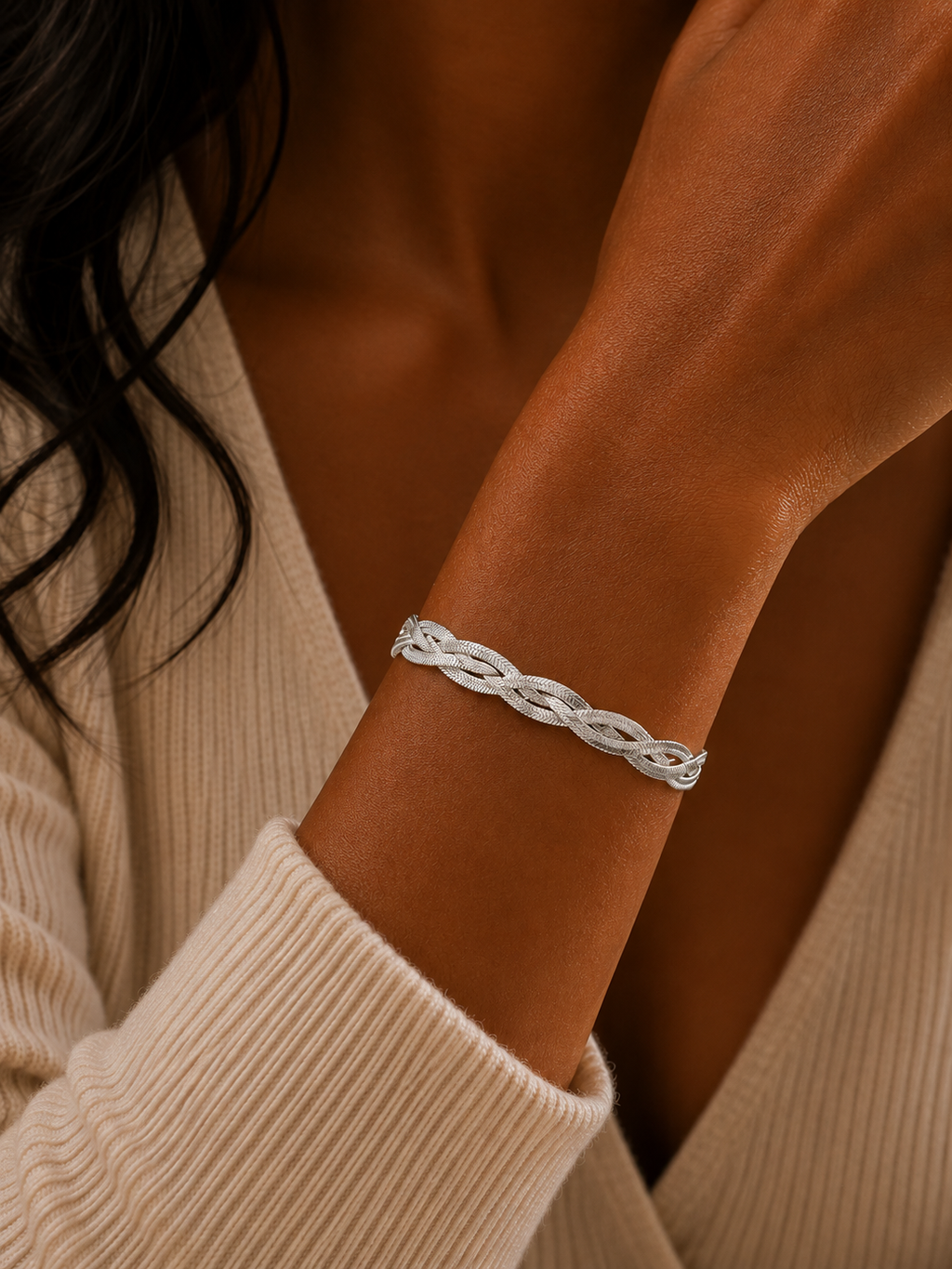 Silver Braided Harmony Bracelet
